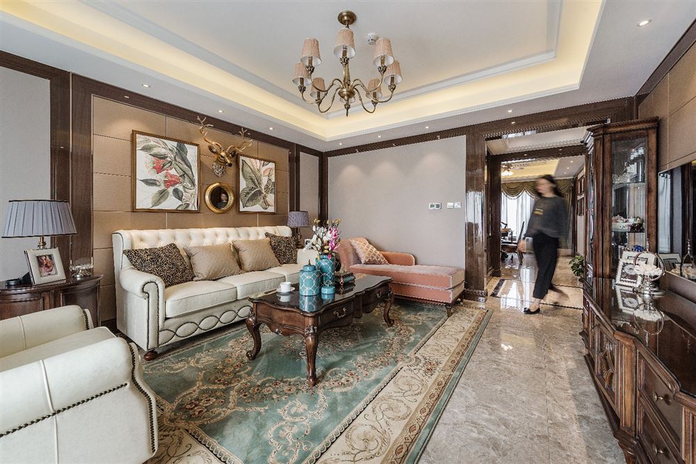 佛山市招商依云国际美式风格三居室装修案例