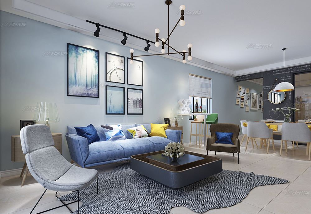 佛山市保利阅江台北欧风格三居室装修案例