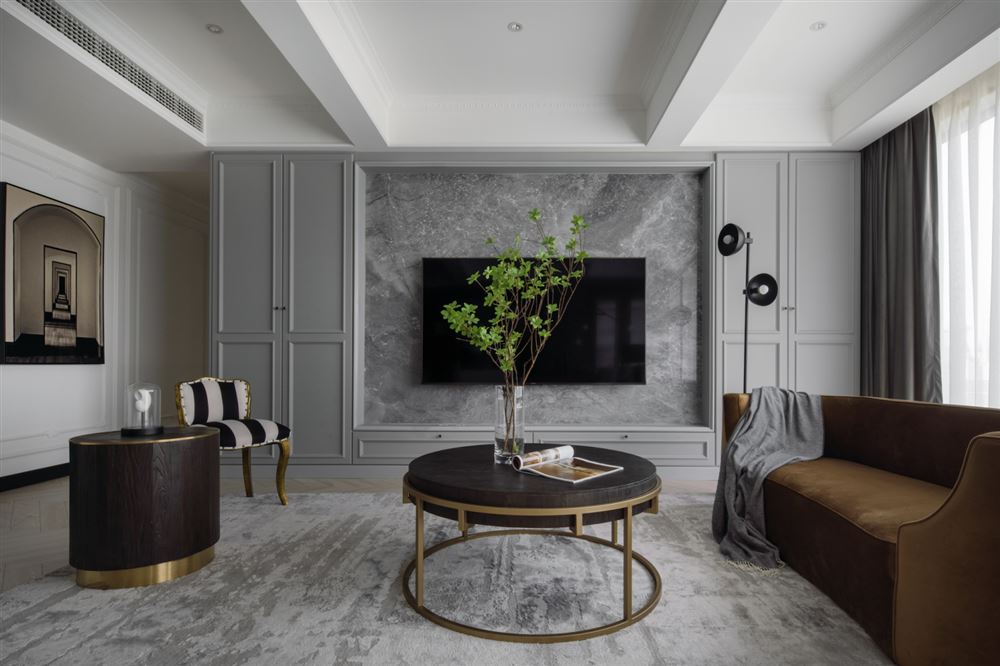 佛山市旭辉恒基铂仕湾美式风格三居室装修案例